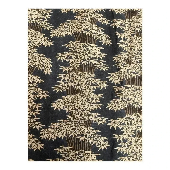 Caribbean Brown Black Linen Blend Bamboo Causal Button Short Sleeve Shirt Men XL - Picture 5 of 14